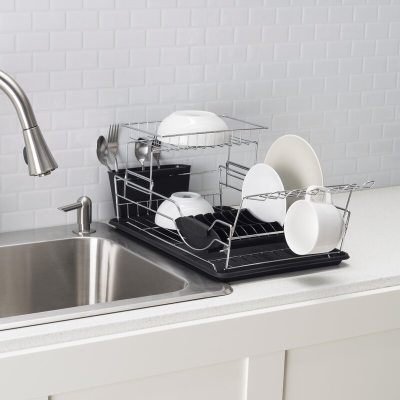 2 tier stainless steel dish rack by home basic